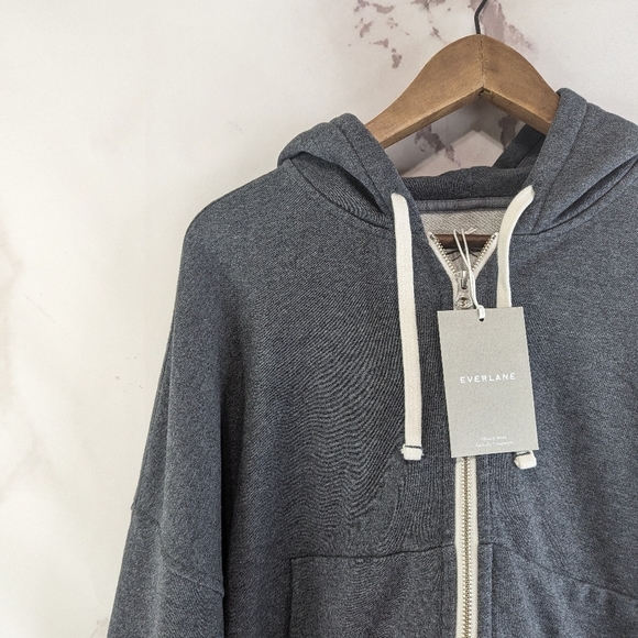 Everlane Sweatshirt Womens XL Dark Gray The Track Hoodie Fill Zip Jacket… - Picture 4 of 15